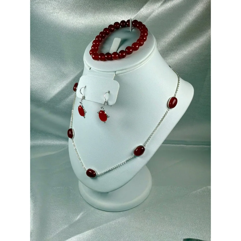 Red Carnelian Agate 3-Piece Jewelry Set – Confident, Bold, Beautiful Energy‎